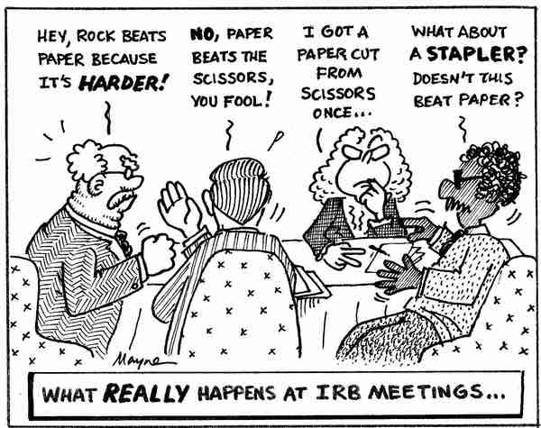 A funny cartoon about what goes on in research ethics committee meetings