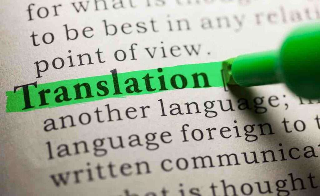 The word "Translation" highlighted by a neon coloured highlighter pen